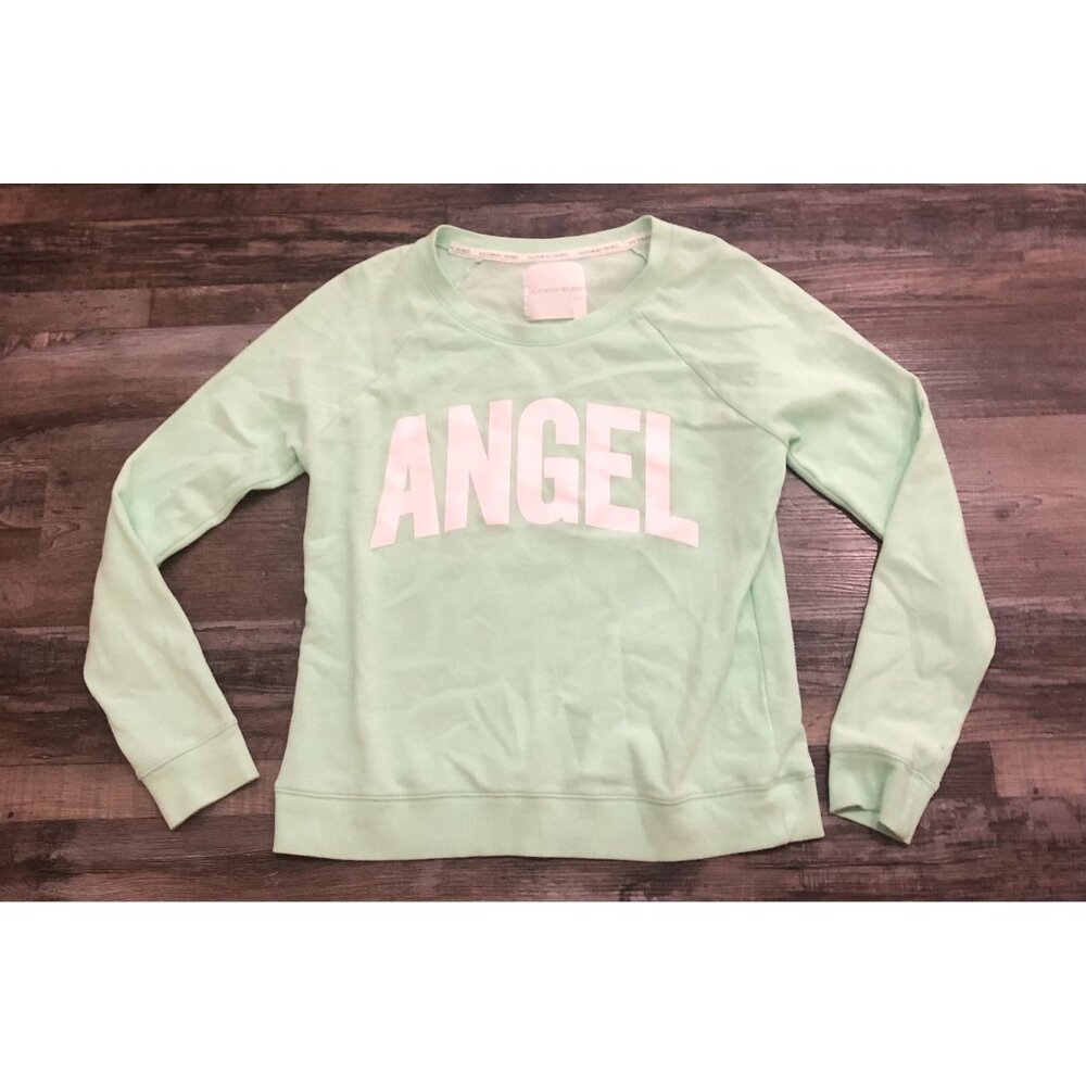 Victoria's Secret ANGEL Womens Large Mint Green Crewneck Sweatshirt